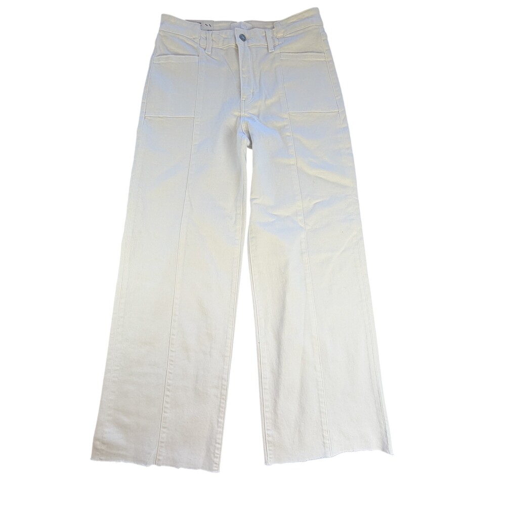 Vervet Blue Olivia Wide Leg Jeans Womens 31 White High Rise Stretch 32x31 Denim